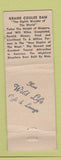 Matchbook Cover - Grand Coulee Dam Deluxe Hotel Cafe WA WEAR