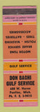 Matchbook Cover - Don Bachi Gulf oil gas Pontiac MI
