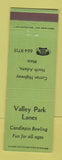 Matchbook Cover - Valley Park Lanes Bowling North Adams MA