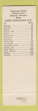 Matchbook Cover - Lake Service Garage Esso oil gas Lake Cowichan BC hillbilly