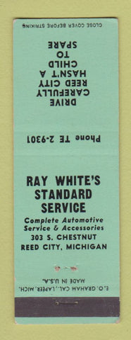 Matchbook Cover - Ray White's Standard oil gas Reed City MI