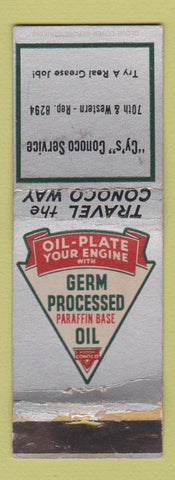 Matchbook Cover - Cy's Conoco oil gas WORN