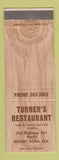 Matchbook Cover - Turner's Restaurant Mount Dora FL