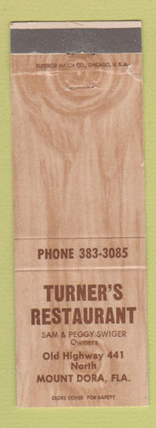 Matchbook Cover - Turner's Restaurant Mount Dora FL