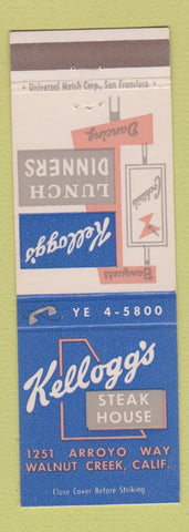 Matchbook Cover - Kellogg's Steak House Walnut Creek CA