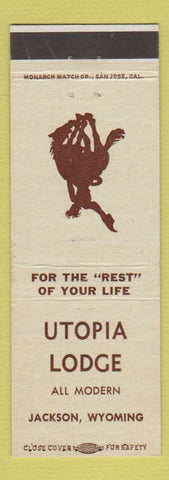 Matchbook Cover - Utopia Lodge Jackson WY WHITE