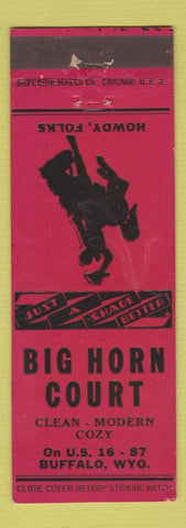 Matchbook Cover - Big Horn Court motel Buffalo WY