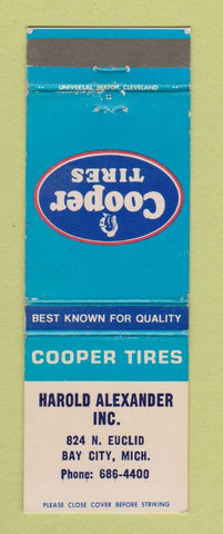 Matchbook Cover - Cooper Tires Harold Alexander Bay City MI