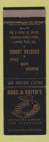Matchbook Cover - Ross & Edith's Flying Saucer San Francisco CA