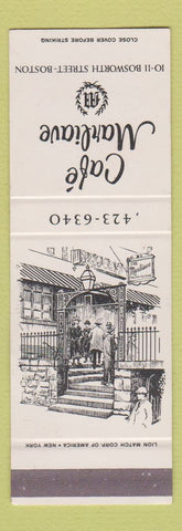 Matchbook Cover - Cafe Marliave Boston MA