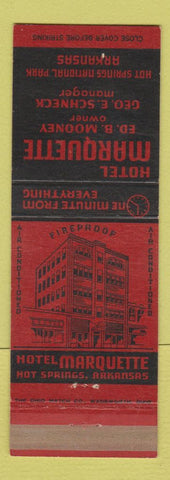 Matchbook Cover - Hotel Marquette Hot Springs National Park AR