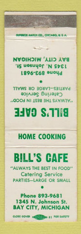 Matchbook Cover - Bill's Cafe Bay City MI