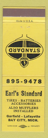 Matchbook Cover - Standard oil gas Earl's Bay City MI