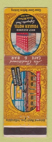 Matchbook Cover - Fowler Hotel Lafayette IN