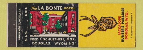 Matchbook Cover - La Bonte Hotel Douglas WY Jackalope