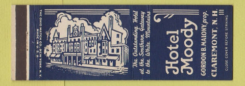 Matchbook Cover - Hotel Moody Claremont NH