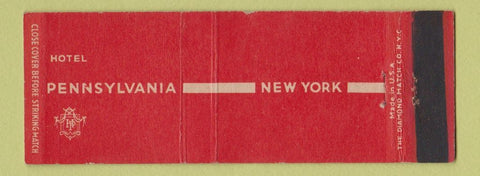 Matchbook Cover - Hotel Pennsylvania New York City