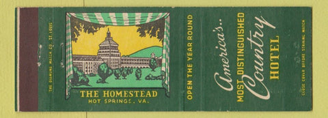 Matchbook Cover - Homestead Hotel Hot Springs VA