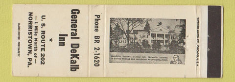 Matchbook Cover - General DeKalb Inn Norristown PA