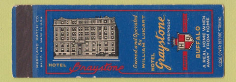 Matchbook Cover - Hotel Graystone Buffalo NY SAMPLE