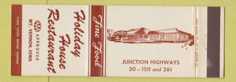 Matchbook Cover - Holiday House Restaurant Mount Vernon IA