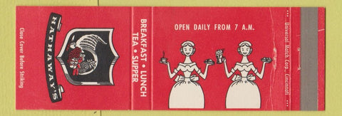 Matchbook Cover - Hathaway's Restaurant Cincinnati OH Louisville KY