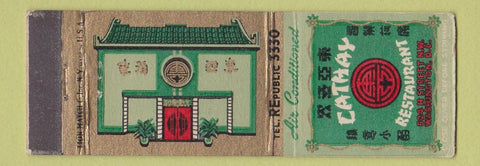 Matchbook Cover - Cathay Restaurant Chinese Washington DC