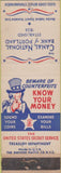 Matchbook Cover - Canal Bank of Portland Uncle Sam Treasury
