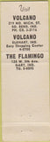 Matchbook Cover - Volcano Restaurant South Bend IN