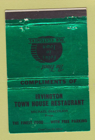 Matchbook Cover - Irvington Town House Restaurant WEAR 40 Strike