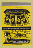 Matchbook Cover - Sakrete Concrete Towson MD 40 Strike