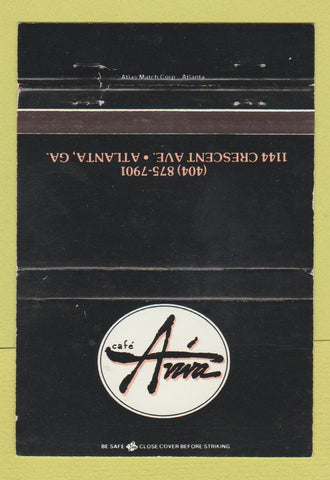 Matchbook Cover - Cafe Aviva Atlanta GA 40 Strike