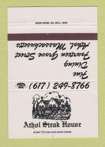 Matchbook Cover - Athol Steak House MA 40 Strike