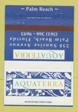 Matchbook Cover - Aquaterra Palm Beach FL 40 Strike