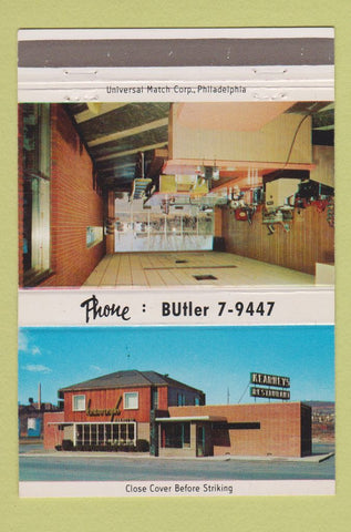 Matchbook Cover Chicken in the Rough Kearney's Restaurant Kingston PA 40 Strike