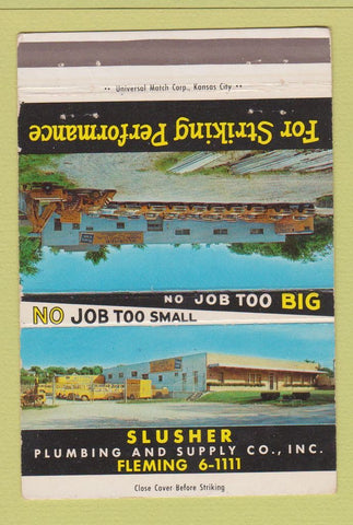 Matchbook Cover - Slusher Plumbing and Supply Raytown MO 40 Strike