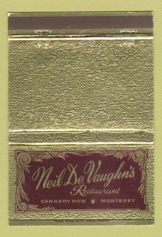 Matchbook Cover - Neil DeVaughn's Restaurant Monterey CA 40 Strike
