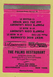 Matchbook Cover - Palms Restaurant Gouverneur NY WEAR 40 Strike