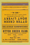 Matchbook Cover - Otter Creek Club LaSalle MI WEAR 40 Strike