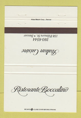 Matchbook Cover - Ristorante Boccalino Denver Colorado 40 Strike