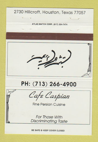 Matchbook Cover - Cafe Caspian Persian Houston TX 40 Strike