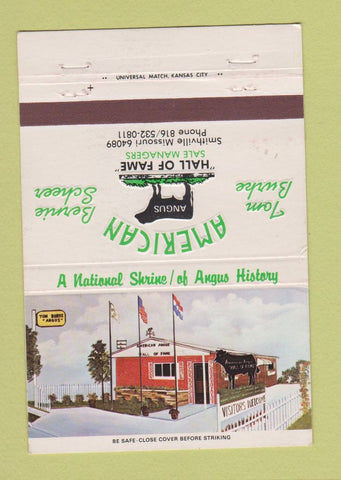 Matchbook Cover - American Angus Hall of Fame Smithville MO 40 Strike