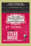 Matchbook Cover - Addison Steak House Chicago IL 40 Strike