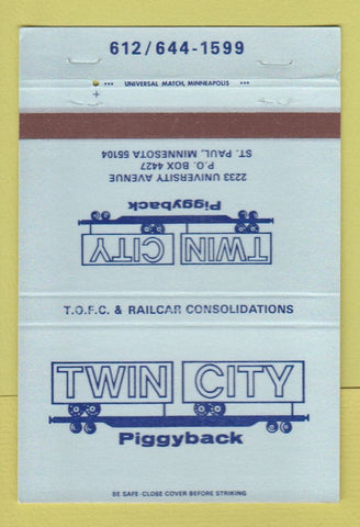 Matchbook Cover - Twin City Piggback Railroad Freight St Paul MN 40 Strike