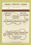Matchbook Cover - Peninsular Diesel Allison Dearborn Saginaw MI 40 Strike