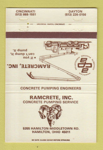 Matchbook Cover - Ramcrete Concrete Hamilton OH 40 Strike
