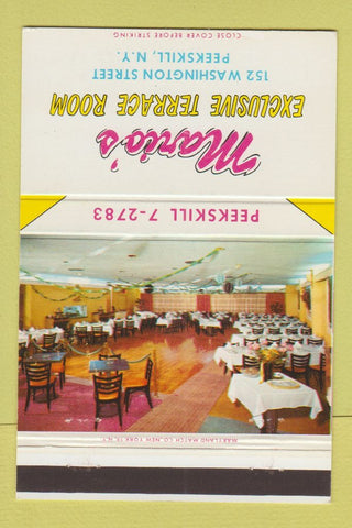 Matchbook Cover - Mario's Terrace Room Peekskill NY 40 Strike