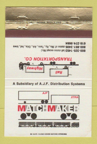 Matchbook Cover - Matchmaker Rail Freight trucking 40 Strike