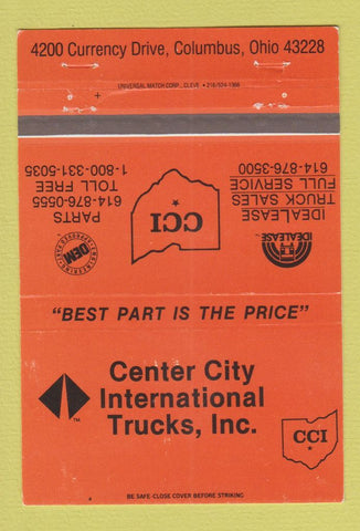 Matchbook Cover - Center City International Trucks Columbus OH 40 Strike
