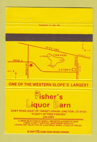 Matchbook Cover - Fisher's Liquor Barn Grand Junction Colorado 40 Strike